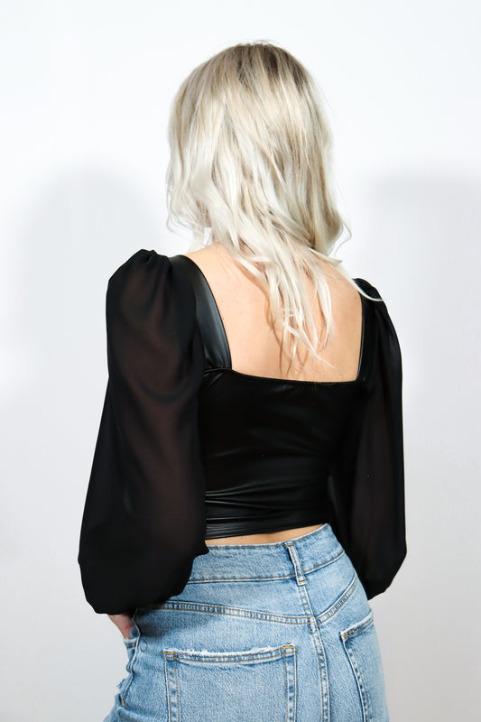 Corset Top Stretch | Zwart