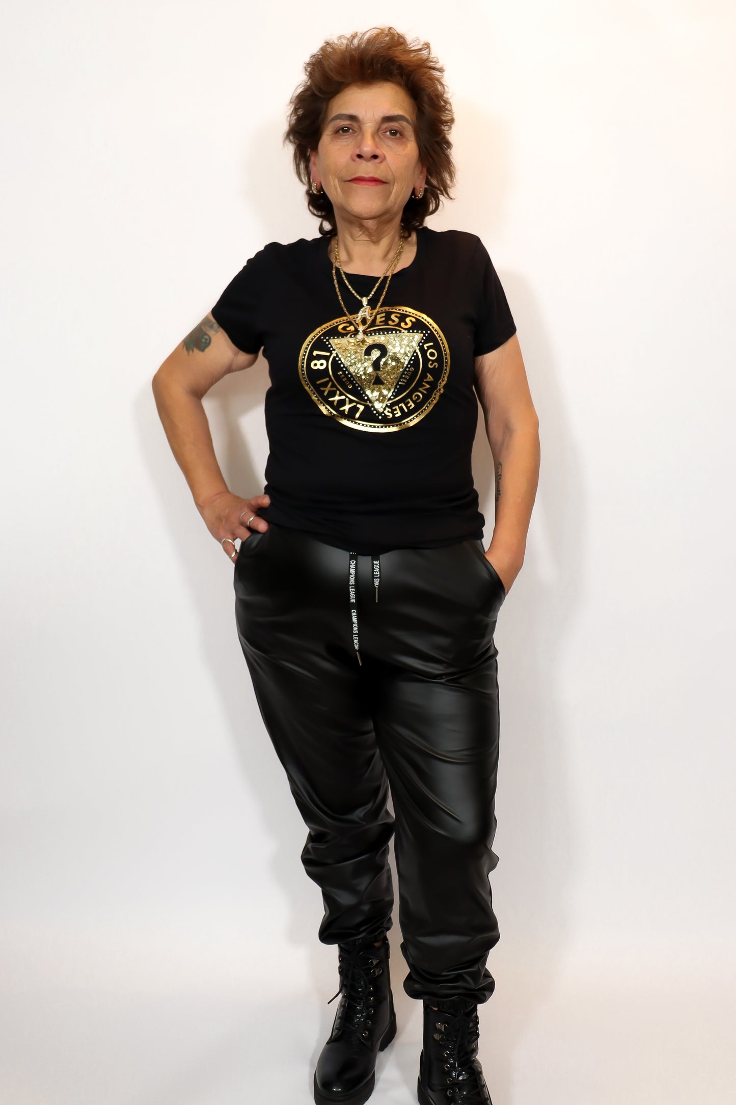 Faux Leather Broek | Zwart